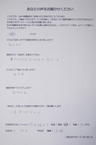体の不調が良くなりました！